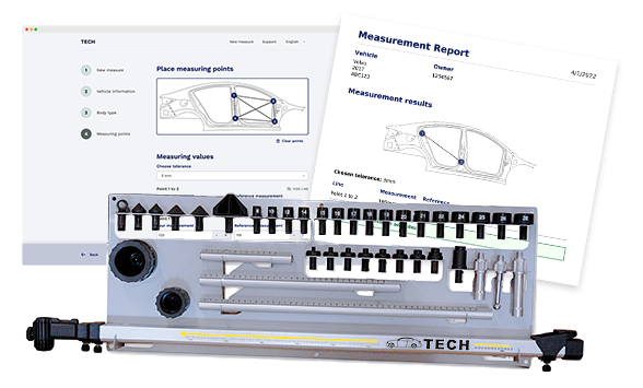 Tech D with accessories and screenshot of the software