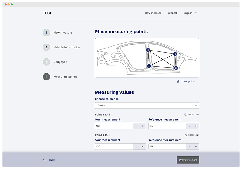 Screenshot of the Tech-M software